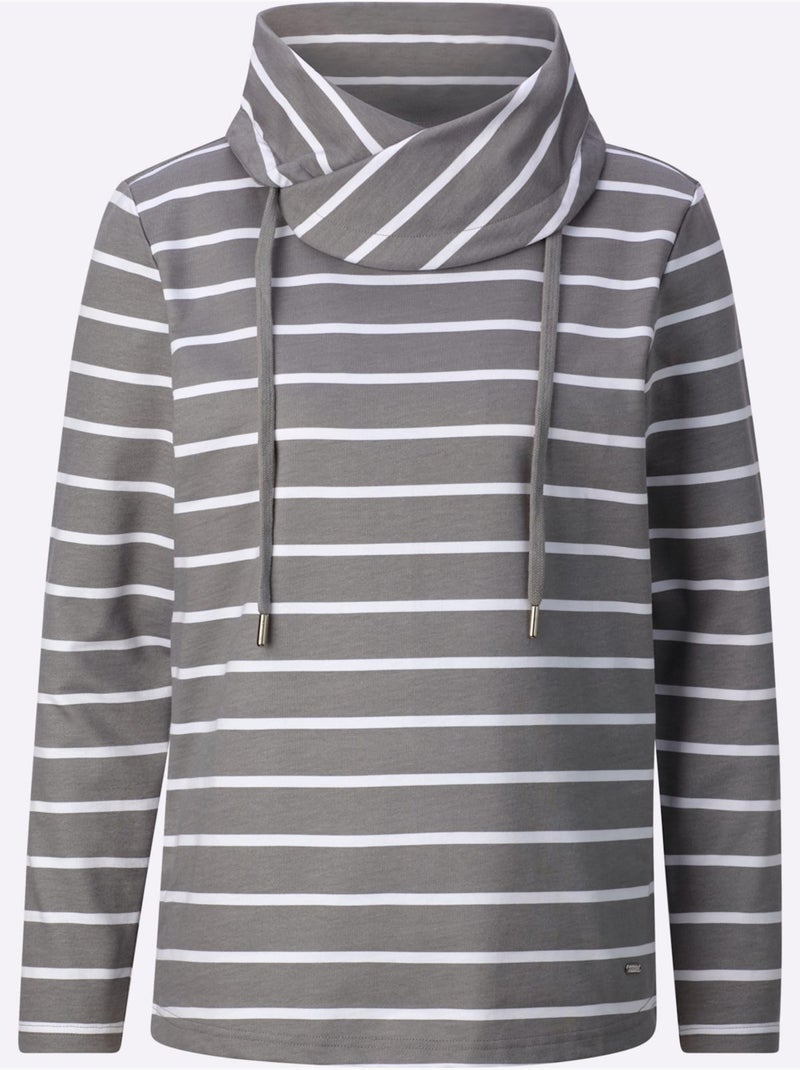 Sweatshirt très agréable à porter - taille standard - witt Gris Blanc - Kiabi