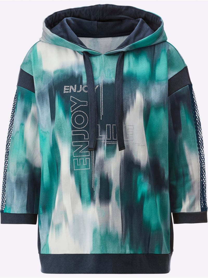 Sweatshirt Ultra-doux Avec Modal - Taille Standard - Helline Bleu Vert - Kiabi