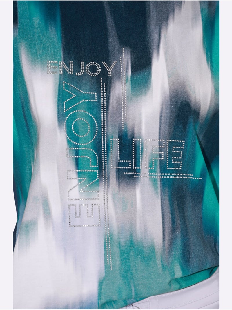 Sweatshirt Ultra-doux Avec Modal - Taille Standard - Helline Bleu Vert - Kiabi