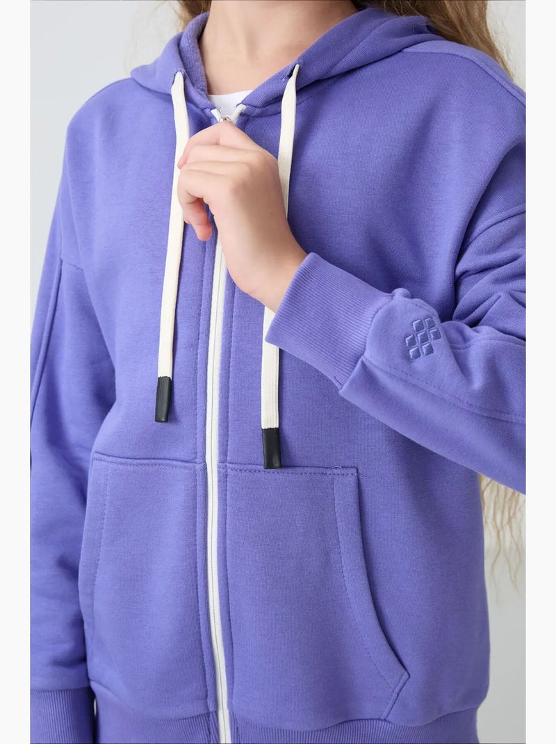 Sweatshirt unisexe jeunesse en mélange coton tommy Bleu lavande - Kiabi
