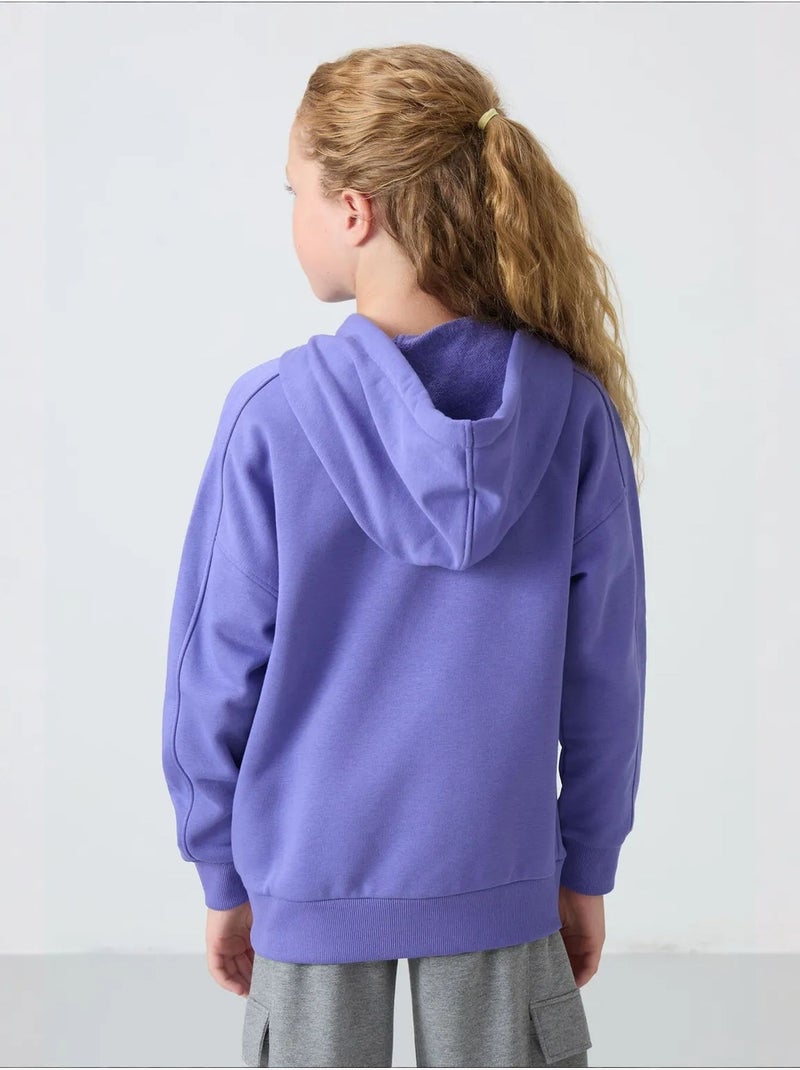 Sweatshirt unisexe jeunesse en mélange coton tommy Bleu lavande - Kiabi