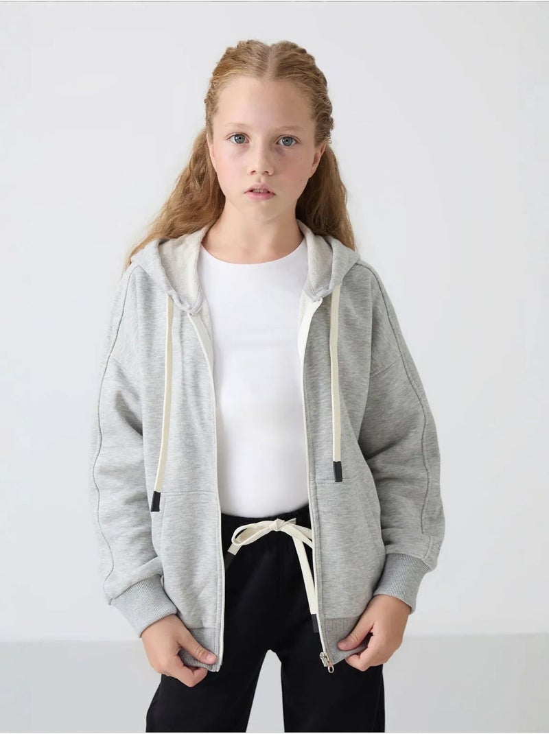 Sweatshirt unisexe jeunesse en mélange coton tommy Gris clair - Kiabi