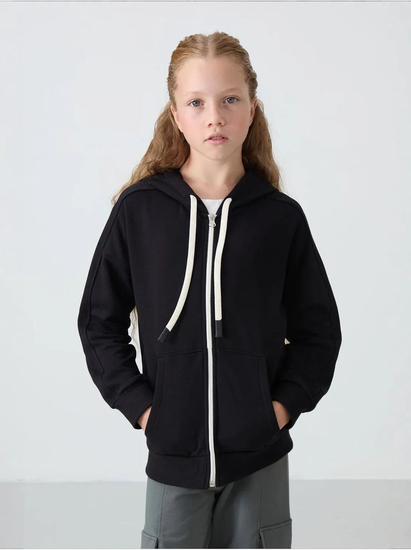 Sweatshirt unisexe jeunesse en mélange coton tommy Noir - Kiabi
