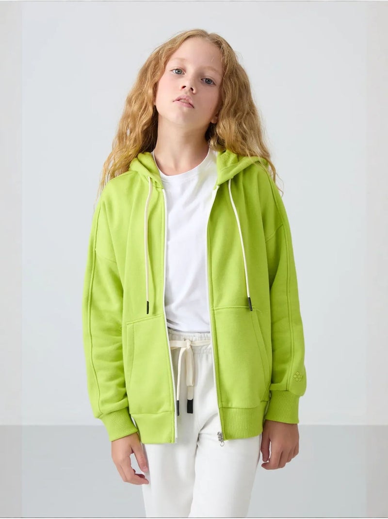 Sweatshirt unisexe jeunesse en mélange coton tommy Vert tilleul - Kiabi