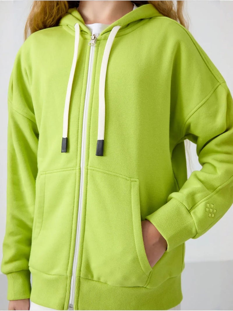 Sweatshirt unisexe jeunesse en mélange coton tommy Vert tilleul - Kiabi