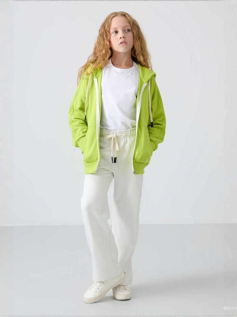 Sweatshirt unisexe jeunesse en mélange coton tommy Vert tilleul - Kiabi