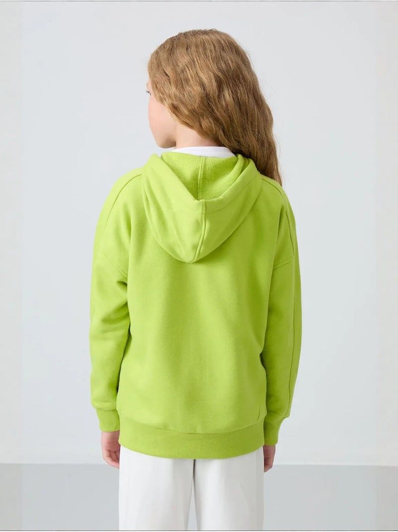 Sweatshirt unisexe jeunesse en mélange coton tommy Vert tilleul - Kiabi