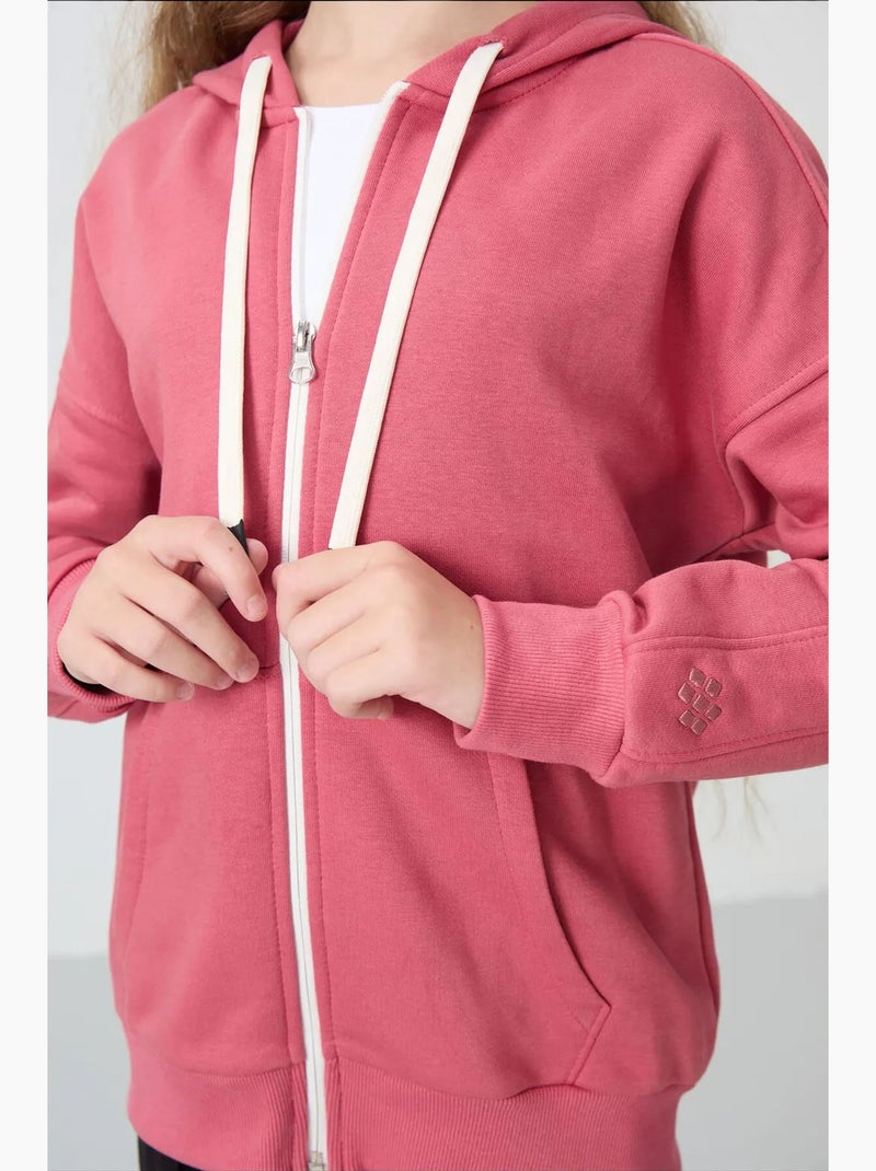 Sweatshirt unisexe jeunesse en mélange coton tommy Vieux rose - Kiabi