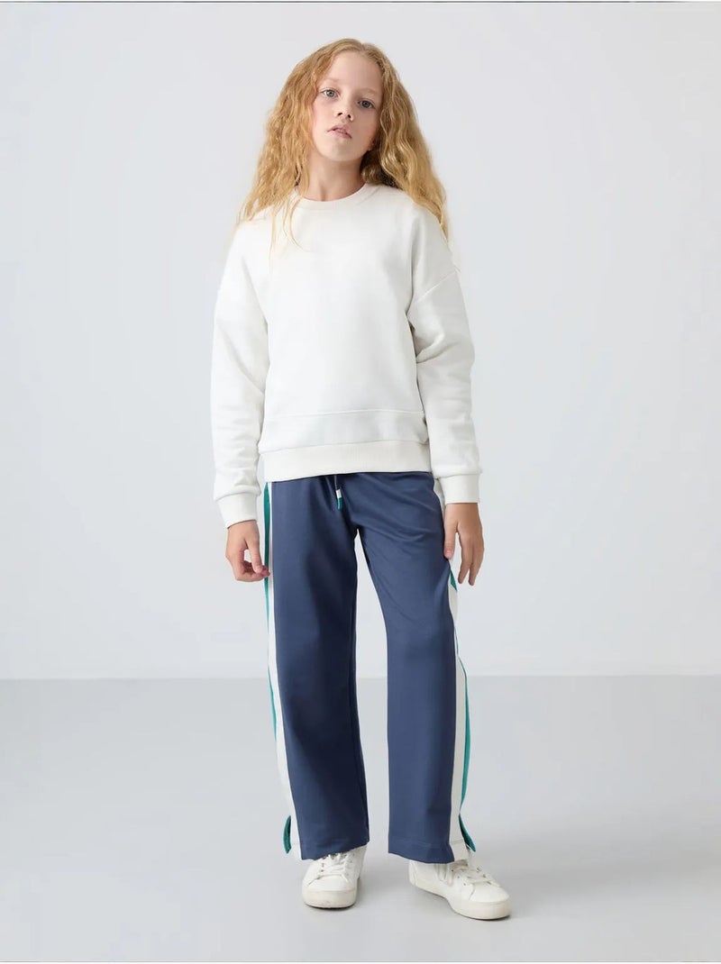 Sweatshirt unisexe jeunesse en mélange de coton tommy Blanc cassé - Kiabi