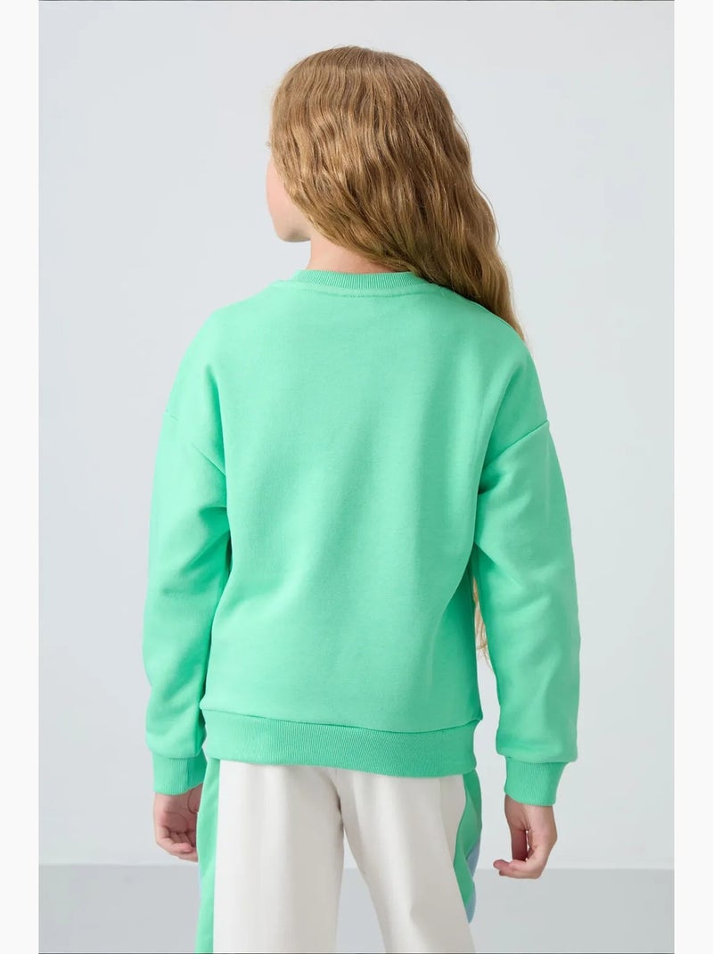 Sweatshirt unisexe jeunesse en mélange de coton tommy Vert menthe - Kiabi