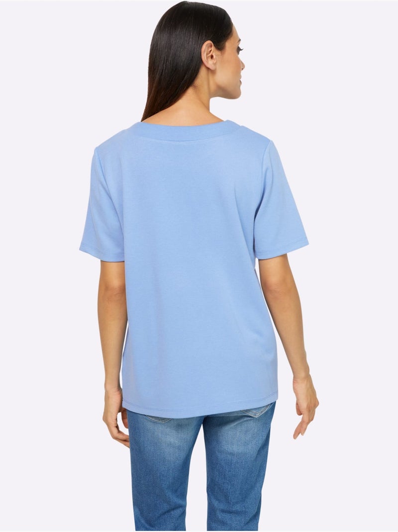 Sweatshirt Viscose - Taille Standard - Helline Bleu ciel - Kiabi
