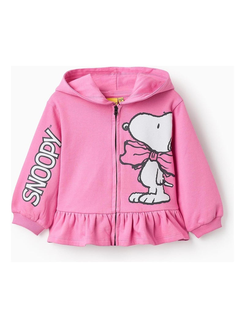 Sweatshirt Zipper 100% coton, imprimé Snoopy, matelassage SNOOPY PEANUTS Rose - Kiabi