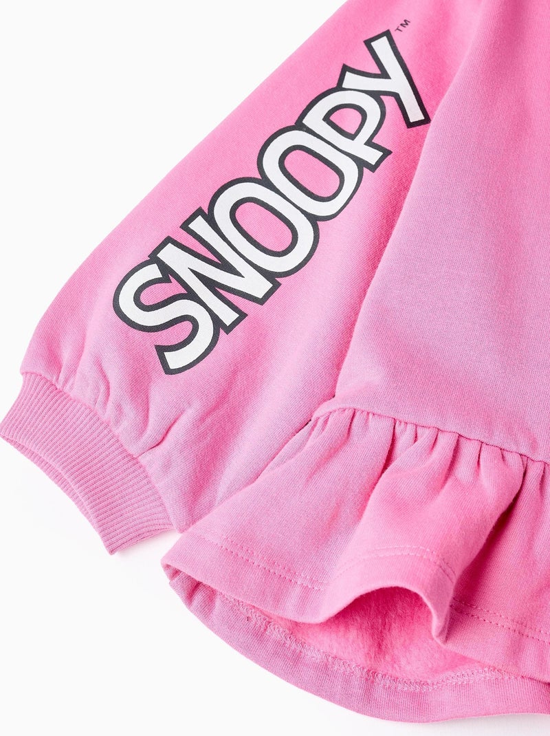 Sweatshirt Zipper 100% coton, imprimé Snoopy, matelassage SNOOPY PEANUTS Rose - Kiabi