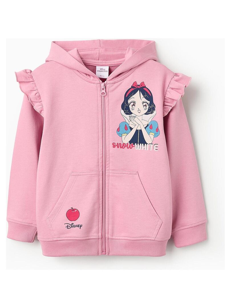 Sweatshirt Zipper avec capuche, Blanche-Neige DISNEY PRINCESSES Rose clair - Kiabi