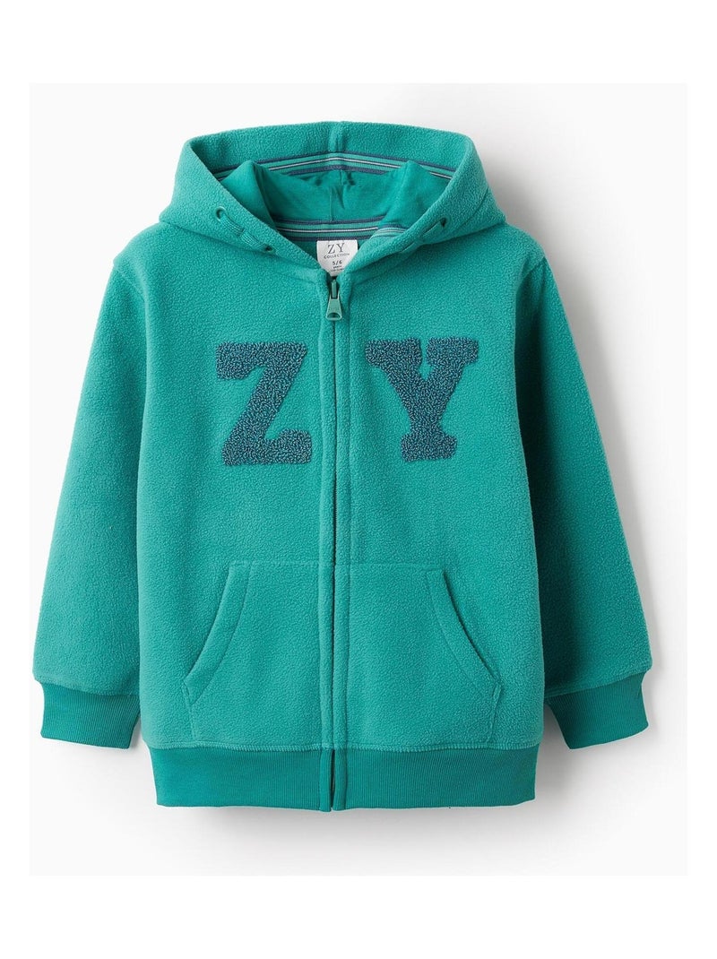 Sweatshirt Zipper polaire, à capuche ART ATTACK Vert - Kiabi