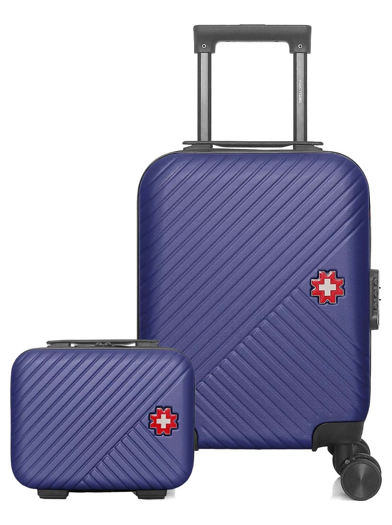 SWISS KOPPER  -  Lot de 2  -  Valise cabine XXS et vanity SPIEZ Bleu marine - Kiabi