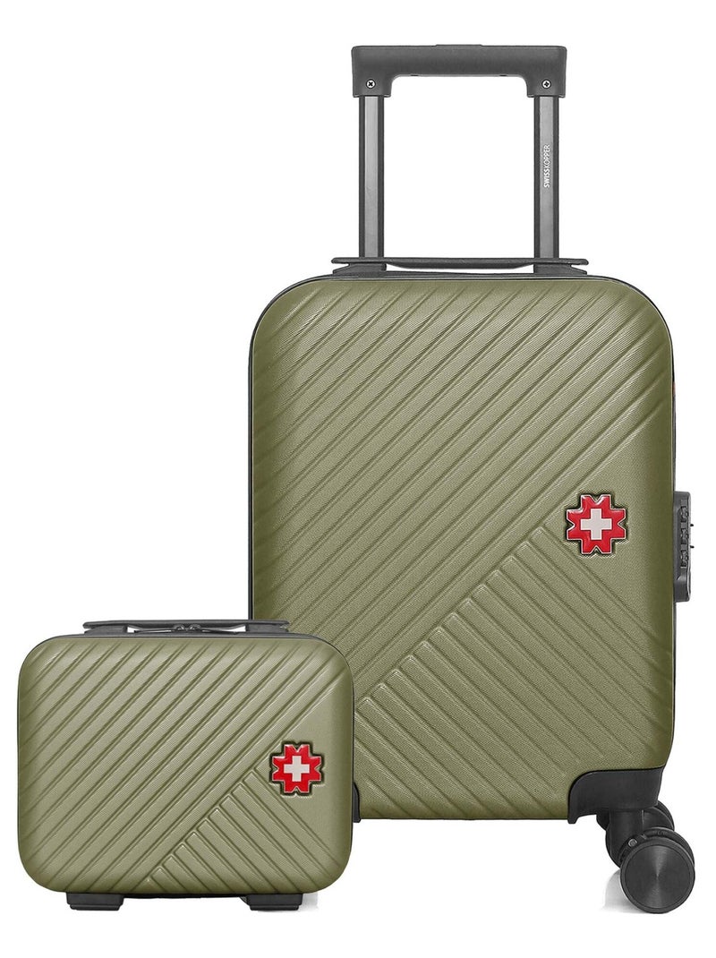 SWISS KOPPER  -  Lot de 2  -  Valise cabine XXS et vanity SPIEZ Kaki - Kiabi