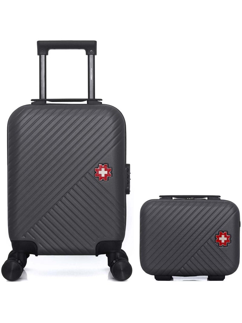 SWISS KOPPER  -  Lot de 2  -  Valise cabine XXS et vanity SPIEZ Noir - Kiabi
