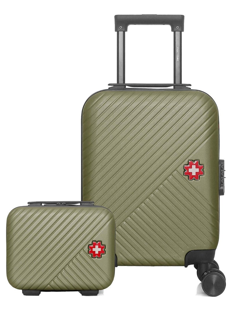 SWISS KOPPER  -  Lot de 2  -  Valise cabine XXS et vanity SPIEZ Vert kaki - Kiabi