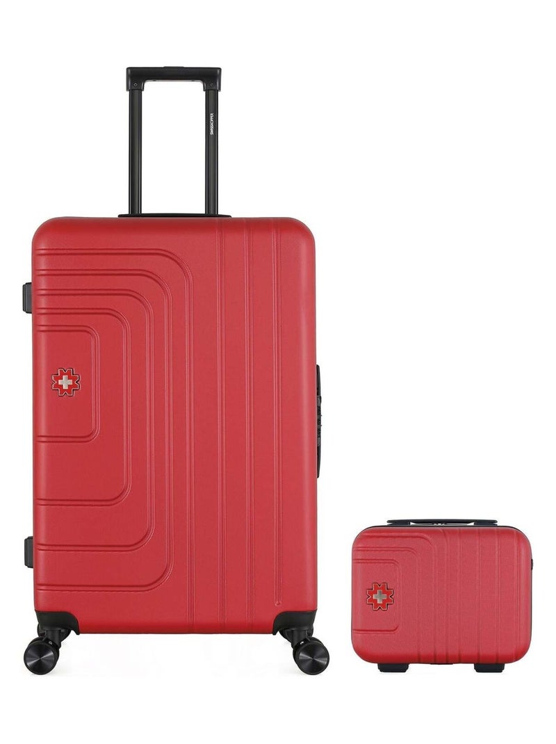 SWISS KOPPER - Lot de 2 - Valise grand format et vanity RUTI Bordeaux - Kiabi