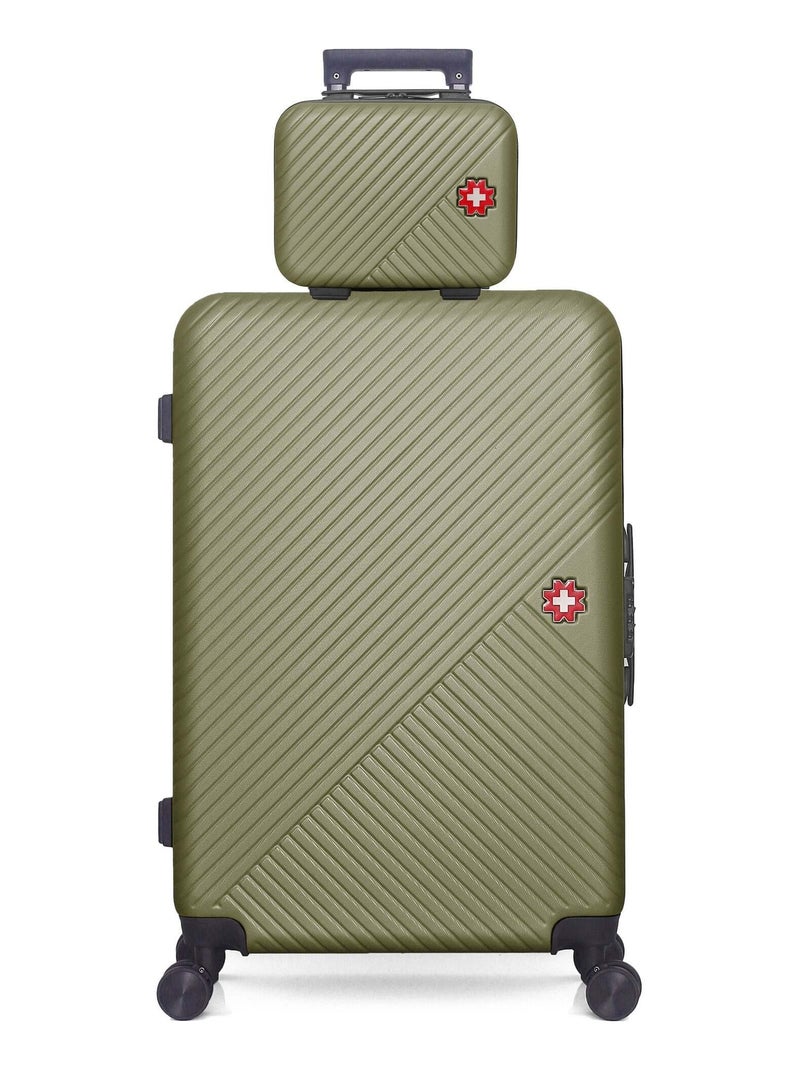 SWISS KOPPER  -  Lot de 2  -  Valise grand format et vanity SPIEZ Vert kaki - Kiabi