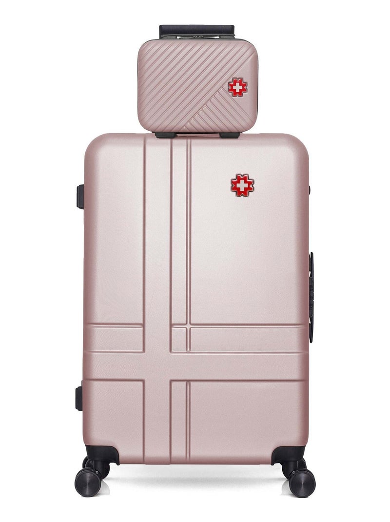 SWISS KOPPER  -  Lot de 2  -  Valise grand format et vanity USTER Rose clair - Kiabi