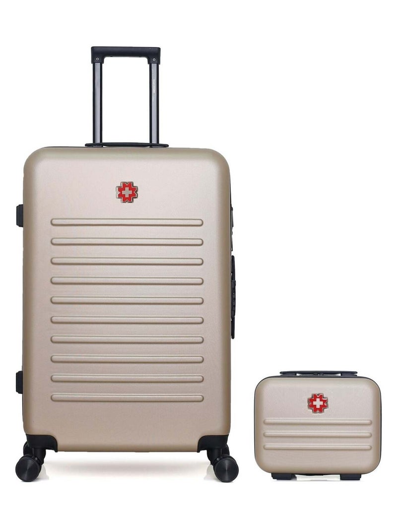 SWISS KOPPER - Lot de 2 - Valise grand format et vanity WIL Beige - Kiabi
