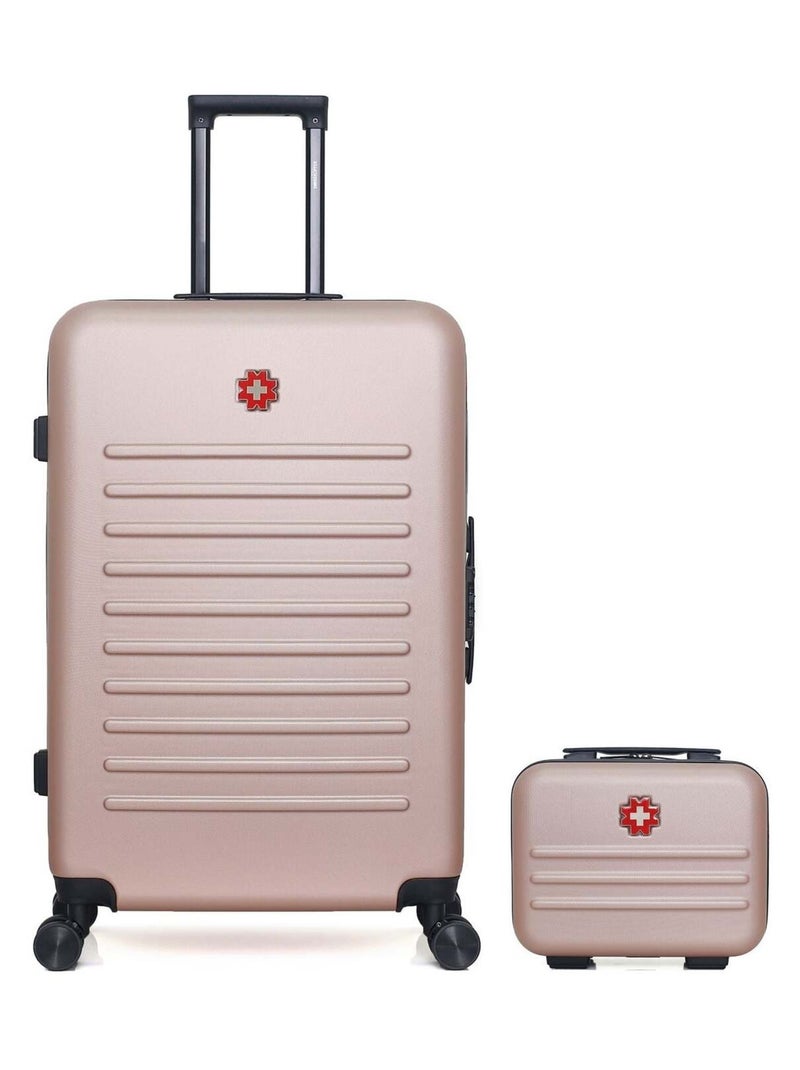 SWISS KOPPER - Lot de 2 - Valise grand format et vanity WIL Rose clair - Kiabi