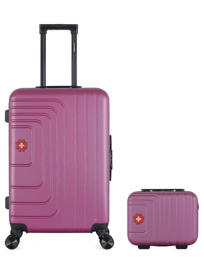 SWISS KOPPER - Lot de 2 - Valise weekend et vanity RUTI Prune - Kiabi