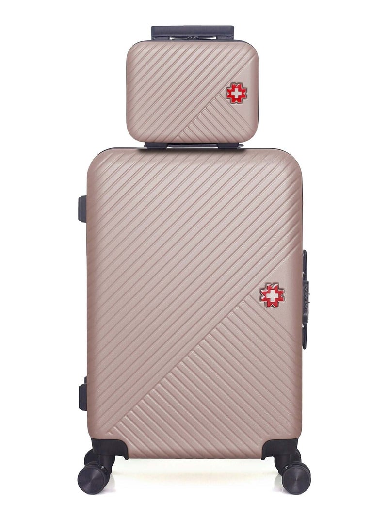 SWISS KOPPER  -  Lot de 2  -  Valise weekend et vanity SPIEZ Rose clair - Kiabi