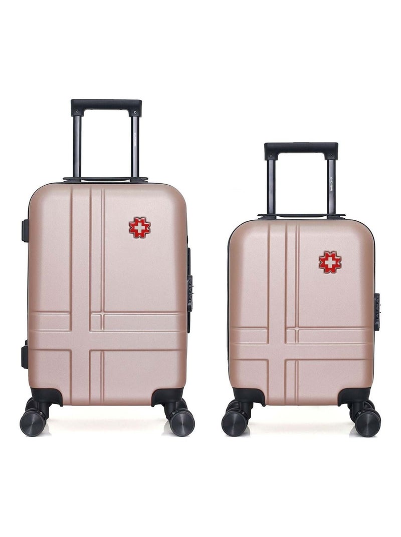 SWISS KOPPER - LOT DE 2 - Valises cabine et cabine XXS USTER Rose clair - Kiabi