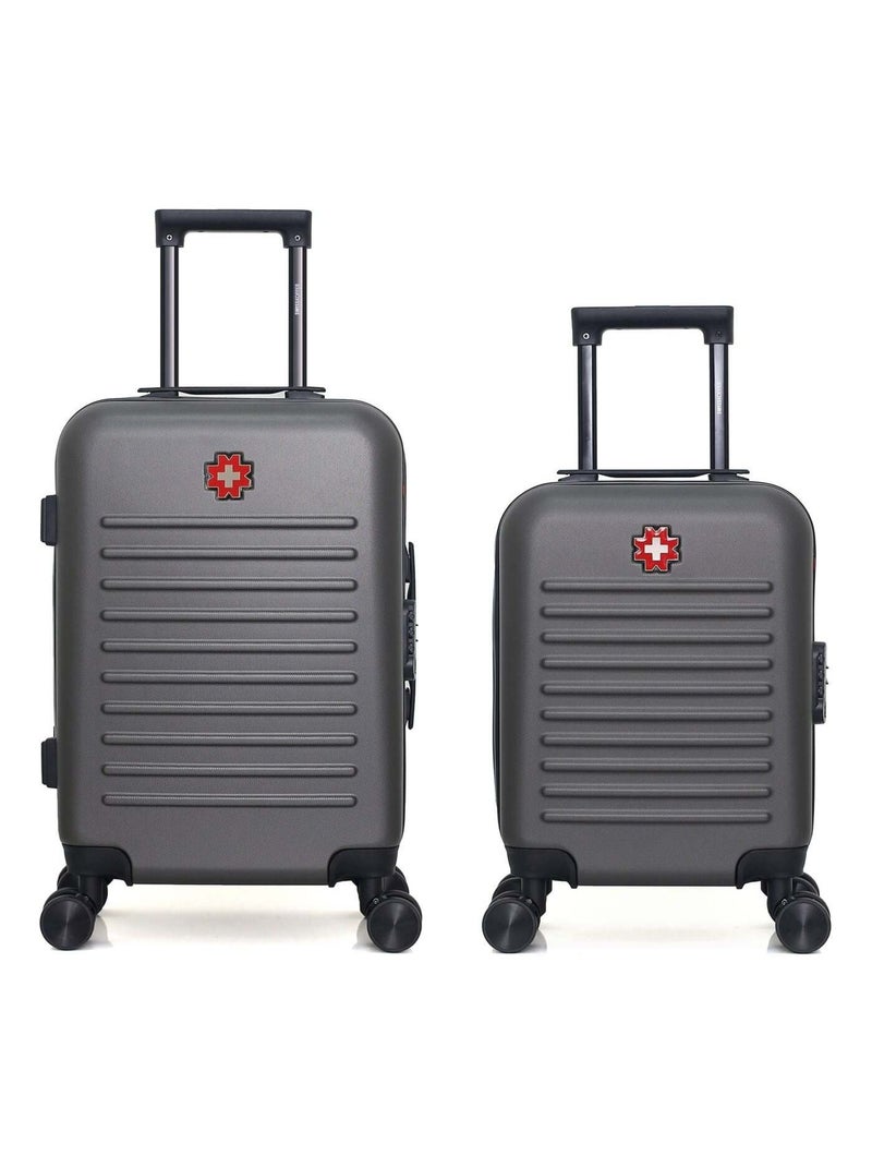 SWISS KOPPER - LOT DE 2 - Valises cabine et cabine XXS WIL Gris foncé - Kiabi