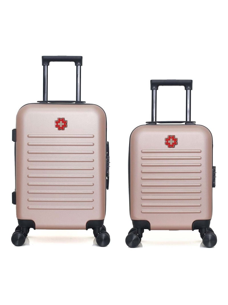 SWISS KOPPER - LOT DE 2 - Valises cabine et cabine XXS WIL Rose clair - Kiabi