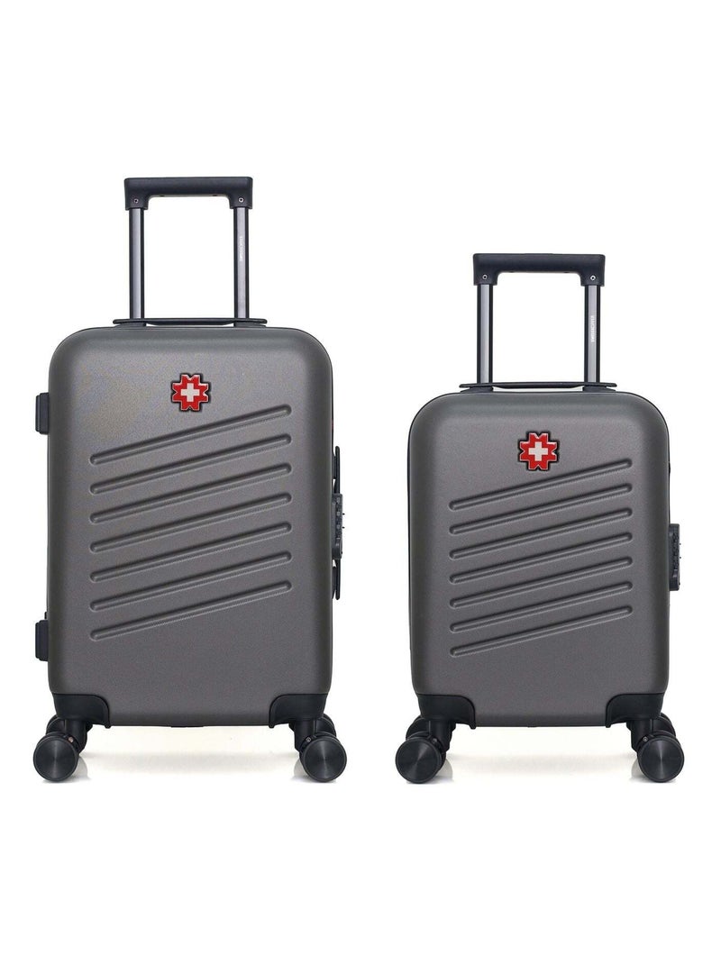 SWISS KOPPER - LOT DE 2 - Valises cabine et cabine XXS ZURICH Gris foncé - Kiabi