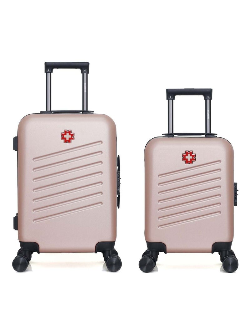 SWISS KOPPER - LOT DE 2 - Valises cabine et cabine XXS ZURICH Rose clair - Kiabi