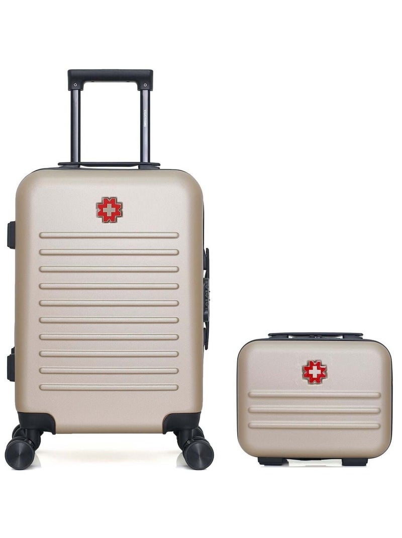SWISS KOPPER - LOT DE 2 - Valises cabine et vanity WIL Beige - Kiabi