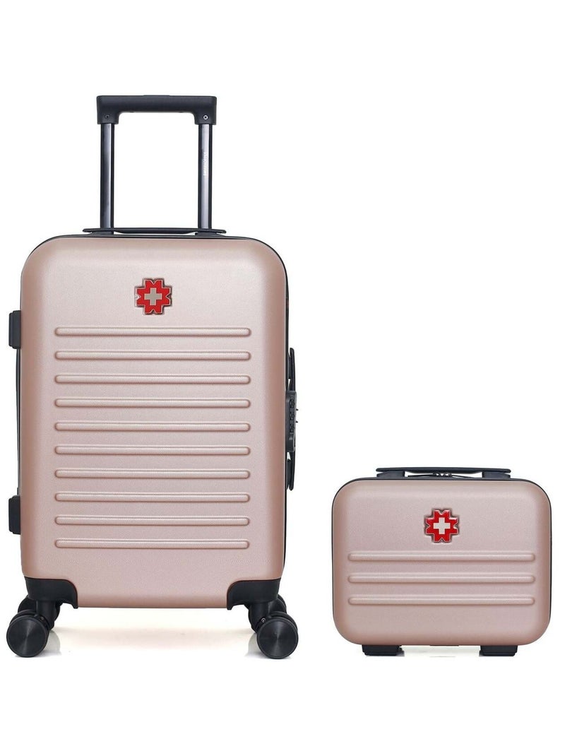SWISS KOPPER - LOT DE 2 - Valises cabine et vanity WIL Rose clair - Kiabi