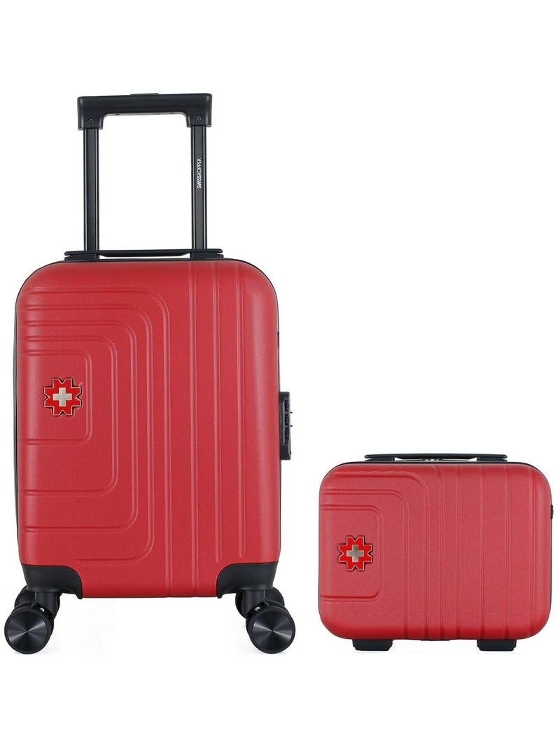 SWISS KOPPER - LOT DE 2 - Valises cabine XXS et vanity RUTI Bordeaux - Kiabi