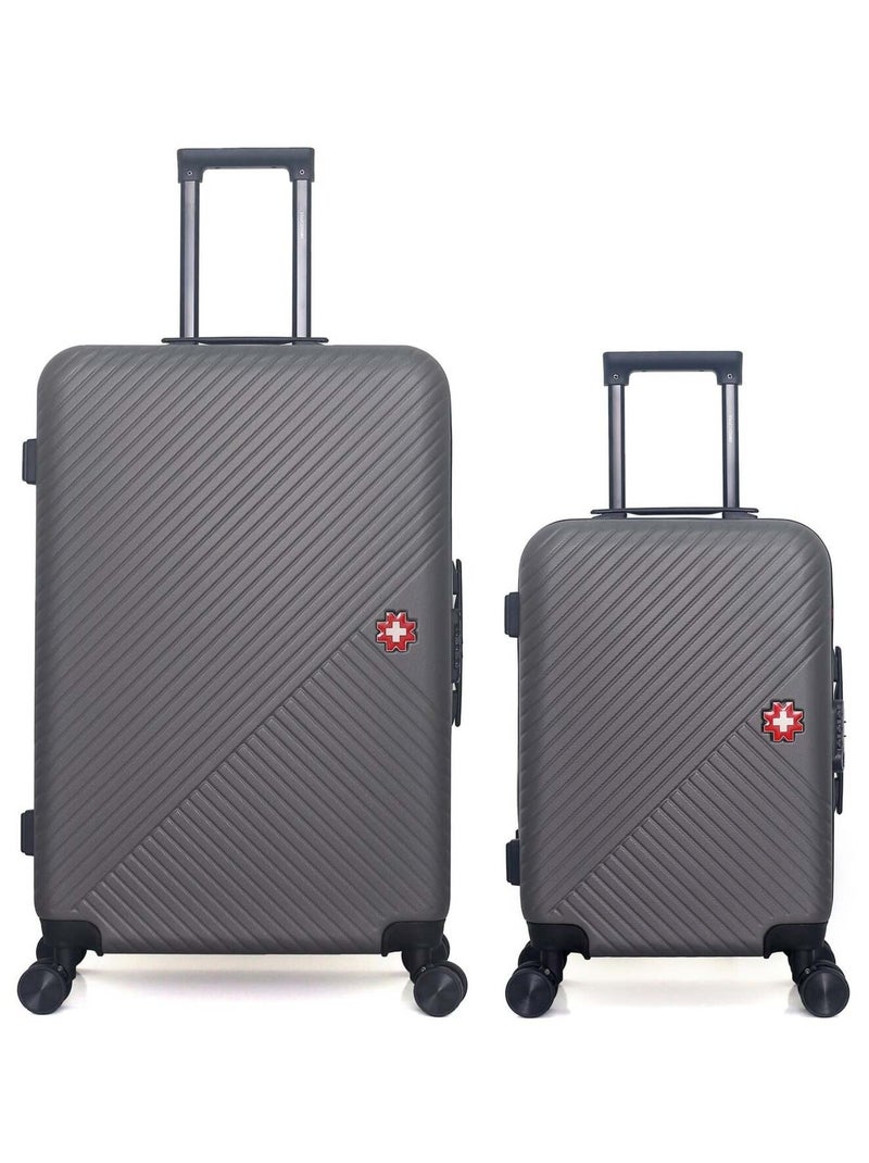 SWISS KOPPER - LOT DE 2 - Valises grand format et cabine SPIEZ Gris foncé - Kiabi