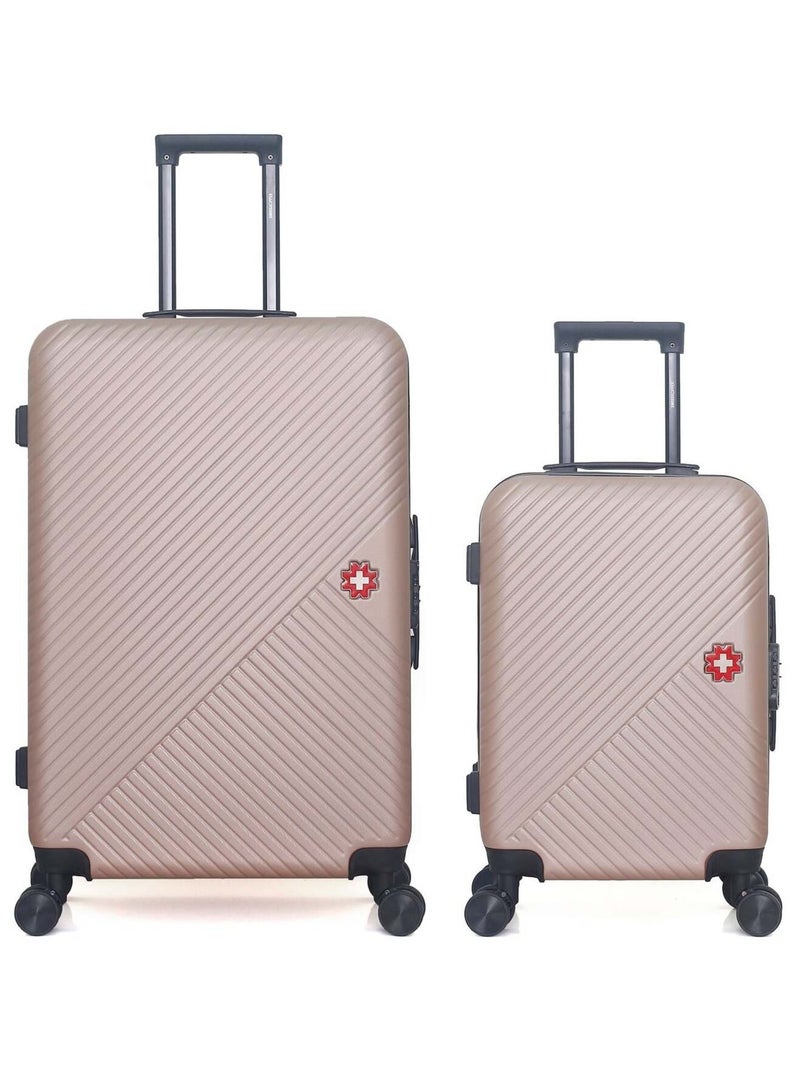 SWISS KOPPER - LOT DE 2 - Valises grand format et cabine SPIEZ Rose clair - Kiabi
