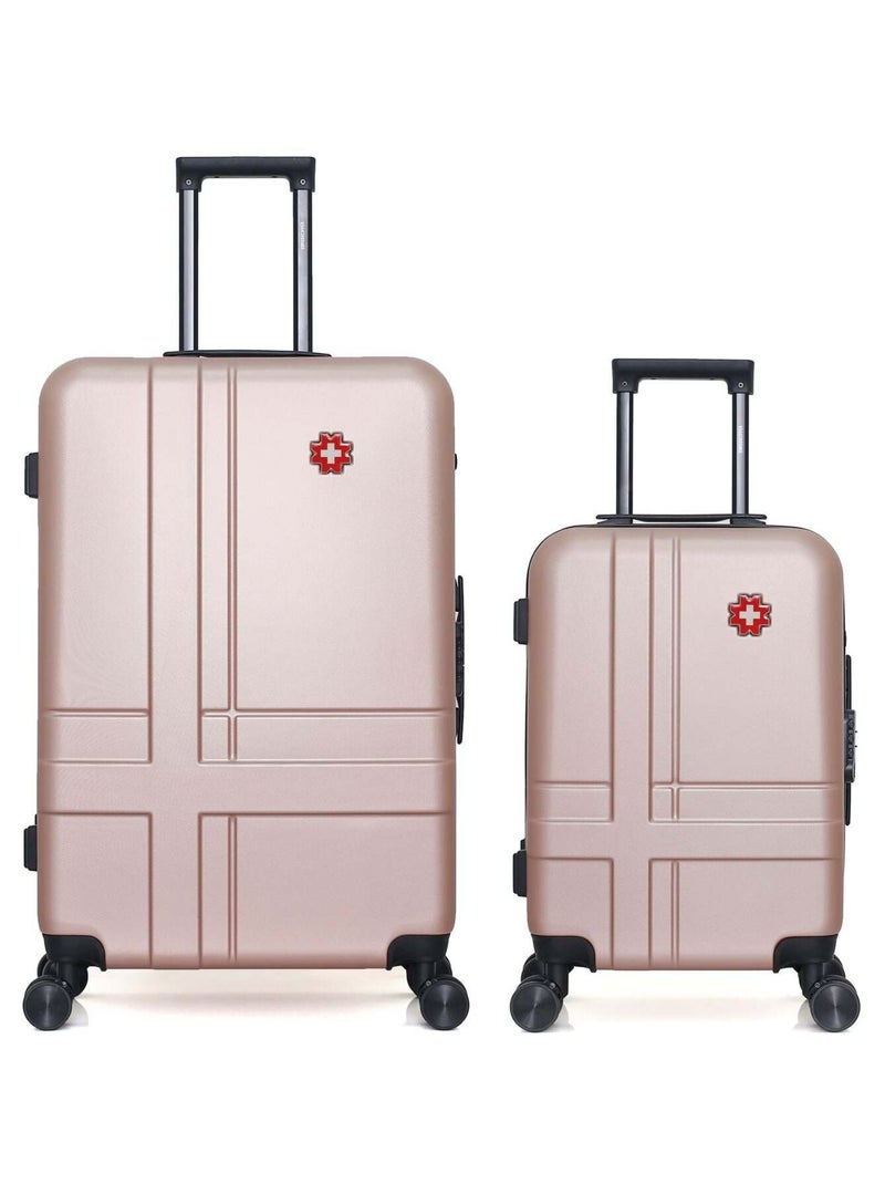 SWISS KOPPER - LOT DE 2 - Valises grand format et cabine USTER Rose clair - Kiabi