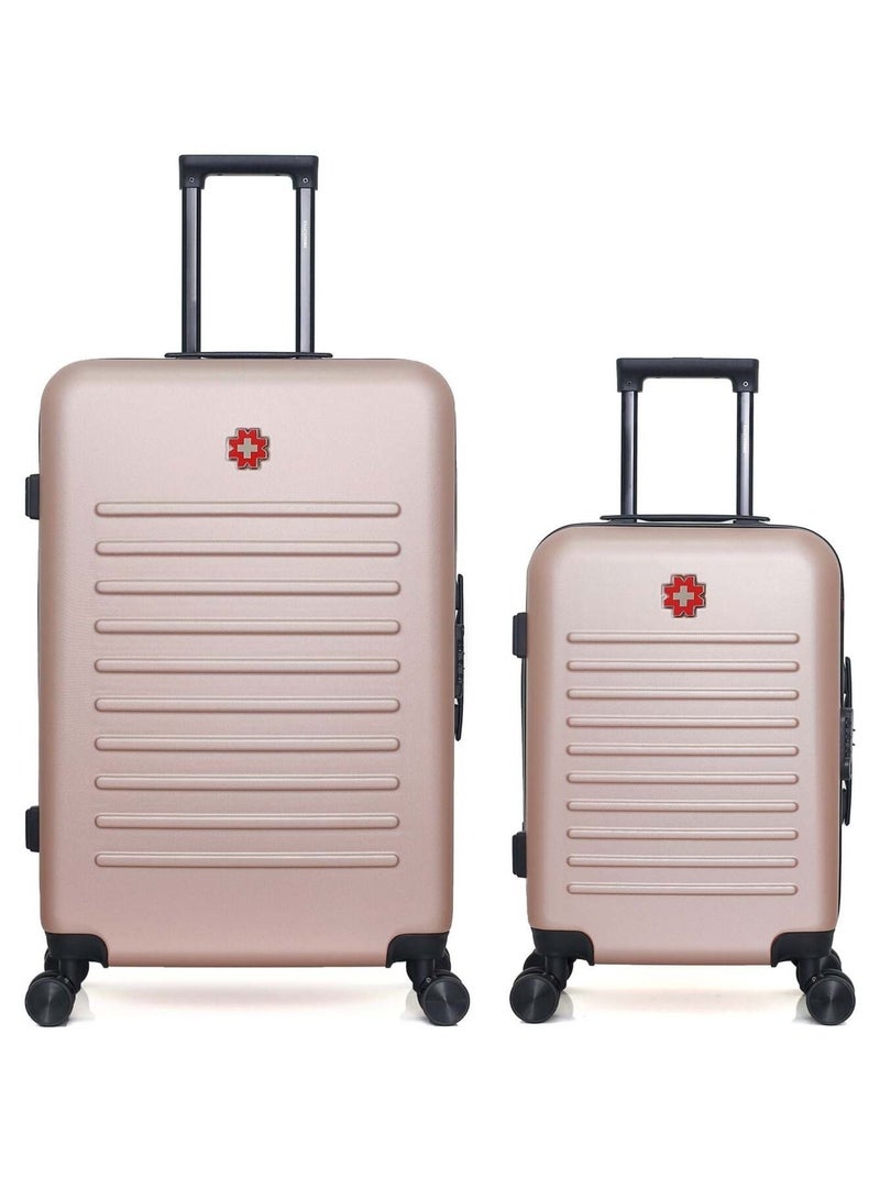 SWISS KOPPER - LOT DE 2 - Valises grand format et cabine WIL Rose clair - Kiabi