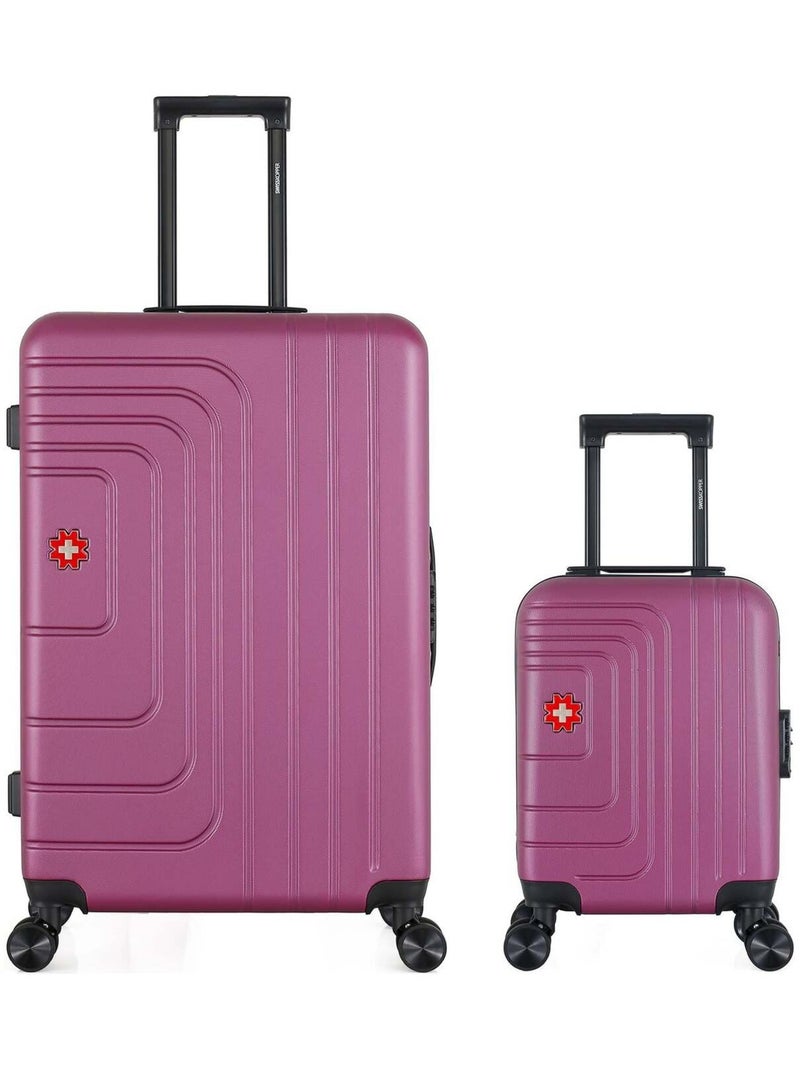 SWISS KOPPER - LOT DE 2 - Valises grand format et cabine XXS RUTI Prune - Kiabi