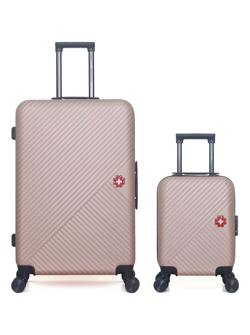 SWISS KOPPER - LOT DE 2 - Valises grand format et cabine XXS SPIEZ Rose clair - Kiabi