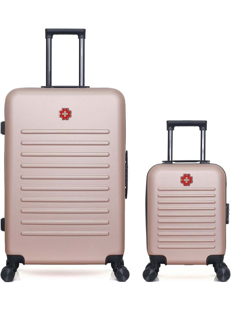 SWISS KOPPER - LOT DE 2 - Valises grand format et cabine XXS WIL Rose clair - Kiabi