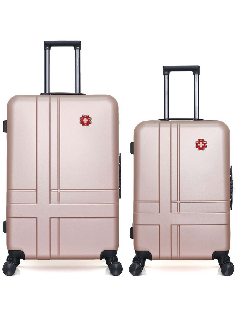 SWISS KOPPER - LOT DE 2 - Valises grand format et weekend USTER Rose clair - Kiabi