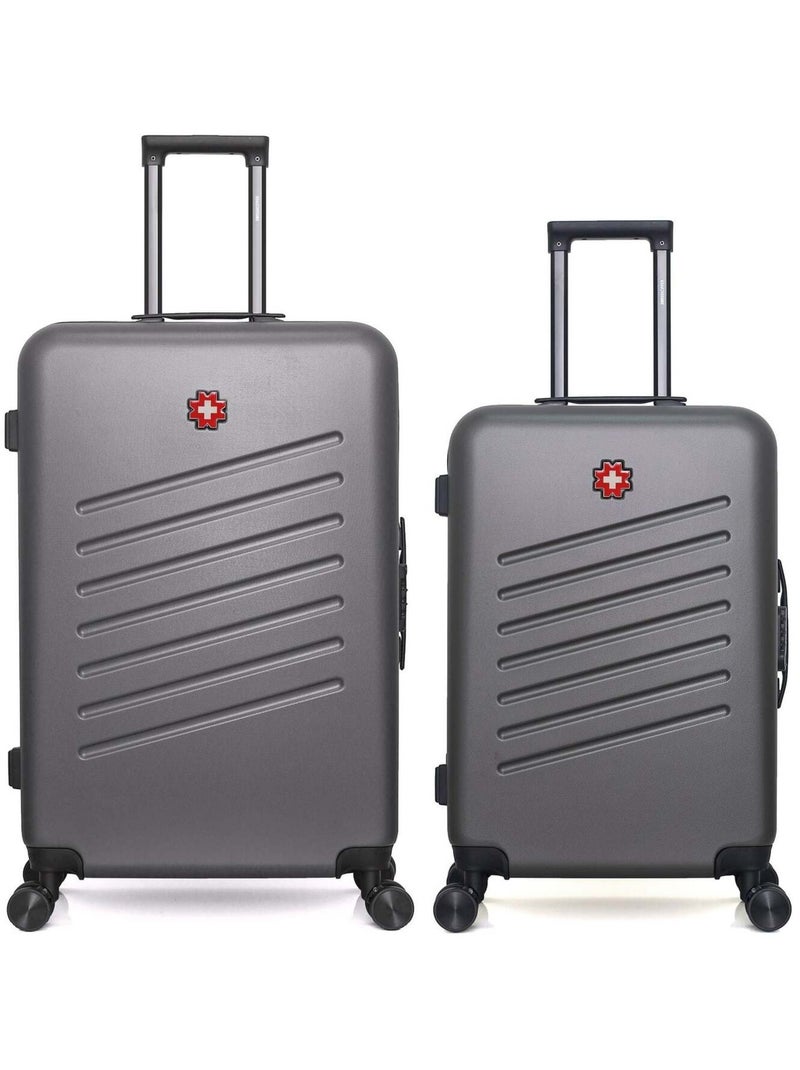 SWISS KOPPER - LOT DE 2 - Valises grand format et weekend ZURICH Gris foncé - Kiabi