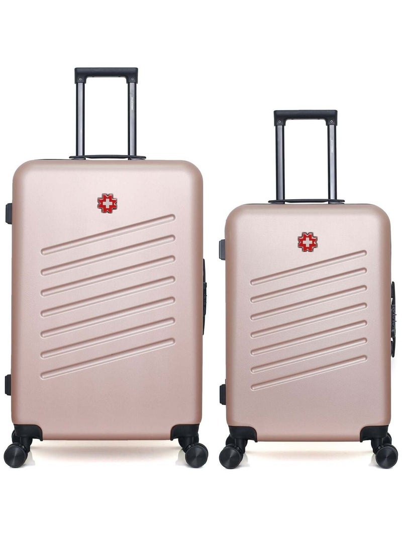 SWISS KOPPER - LOT DE 2 - Valises grand format et weekend ZURICH Rose clair - Kiabi