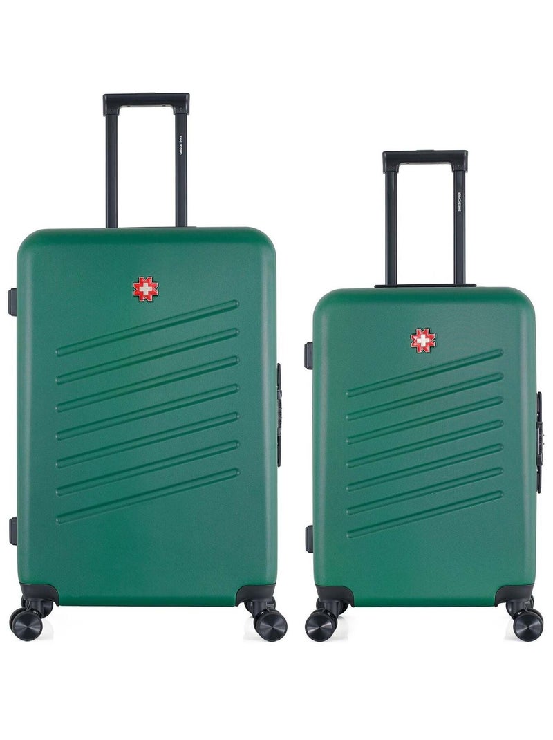 SWISS KOPPER - LOT DE 2 - Valises grand format et weekend ZURICH Vert foncé - Kiabi
