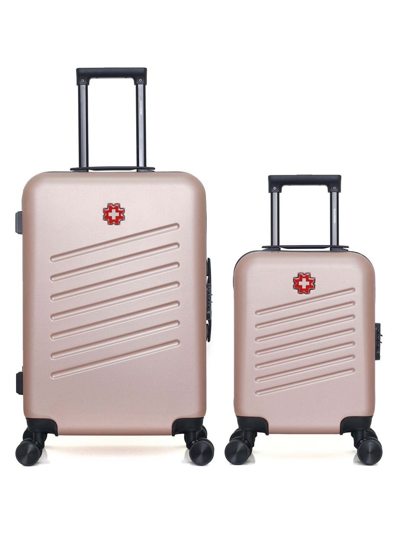 SWISS KOPPER - LOT DE 2 - Valises weekend et cabine XXS ZURICH Rose clair - Kiabi